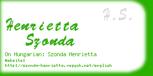 henrietta szonda business card